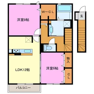 静岡県浜松市中央区三方原町【アパート】の間取り