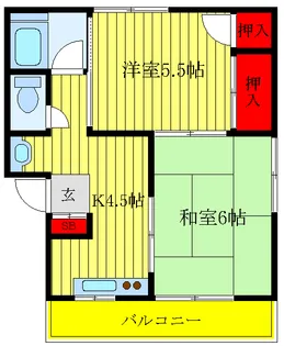 キャッスル安斉【1階】の間取り