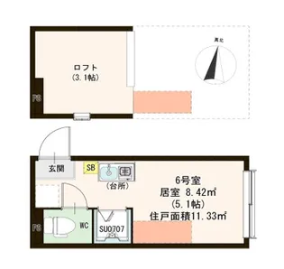 フルール・ド・エフォ【2階】の間取り