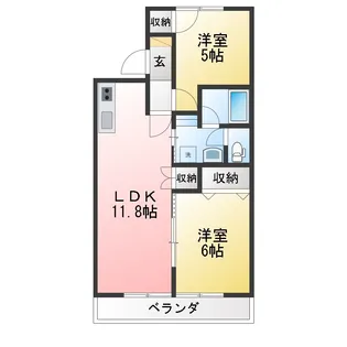 原田ハイツ【2階】の間取り