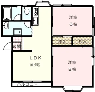 ハイム恵B【2階】の間取り