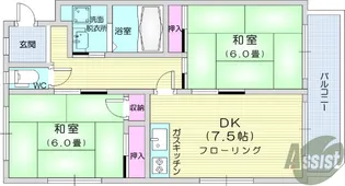 2DKの間取り画像