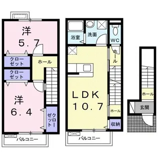 レイクパレット【2階】の間取り