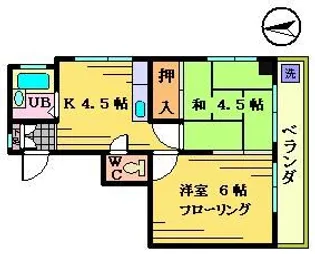 野中ハイツ【3階】の間取り