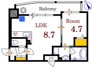1LDKの間取り画像