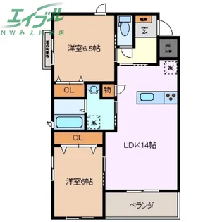 エミレーツ【2階】の間取り