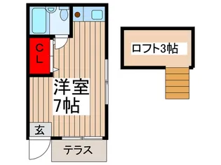 メゾンシェヌ-バラキ【1階】の間取り
