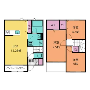 愛知県あま市七宝町川部三屋敷【一戸建】の間取り