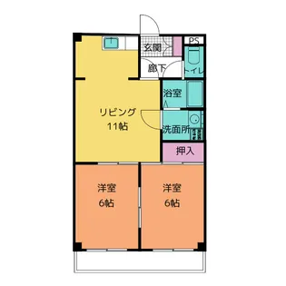 シンビリア花咲【2階】の間取り