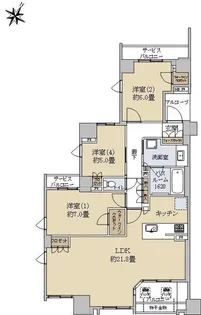 ワコーレ神戸山本通ベルヴェツィオ【3階】の間取り