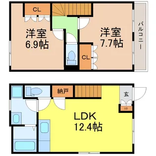 愛知県名古屋市東区芳野1【アパート】の間取り