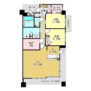 サーパスシティ三枚橋【15階】の間取り
