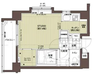 ル・リオン府中駅前【8階】の間取り