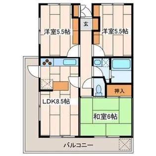 クレストヒルズ【3階】の間取り