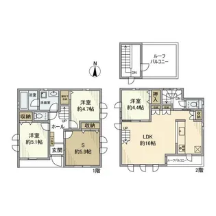 東京都世田谷区松原4【一戸建】の間取り