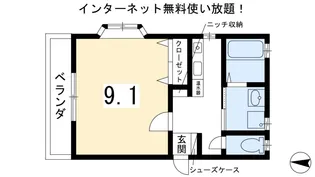 マーブル北白川【1階】の間取り