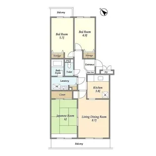 エスポワール松風台II番館【3階】の間取り