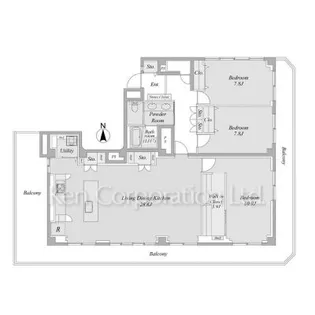 ファミール六本木【7階】の間取り
