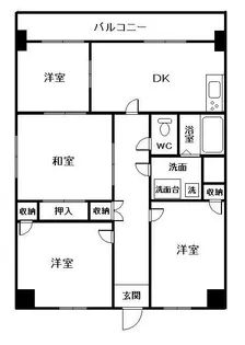 ヒルサイドコートI棟【3階】の間取り