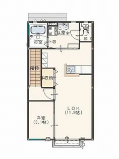 ヴィラサンノゼ若木【2階】の間取り