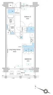 プレディアコート鷺沼【1階】の間取り
