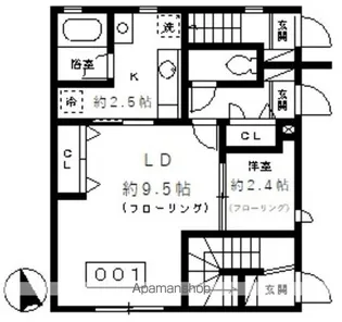 メゾントレフル【1階】の間取り