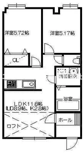 クレア中根子【1階】の間取り