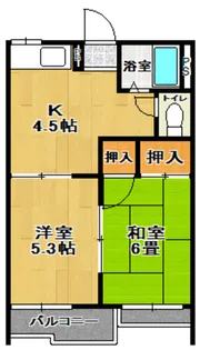 コーポ市川No.2【2階】の間取り