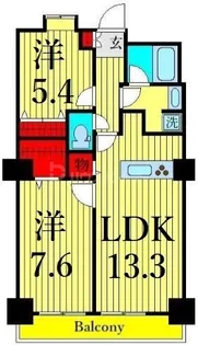 ロイヤルパークスタワー南千住【9階】の間取り