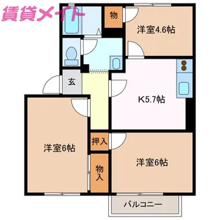 コーポラスたなか A棟【1階】の間取り