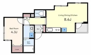 ピュール池袋【1階】の間取り