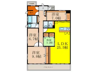 ガルデン穂波【5階】の間取り