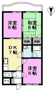 パークヒルズ苗塚【3階】の間取り