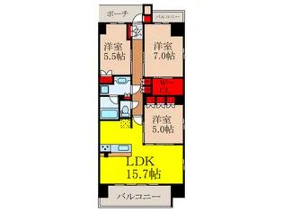クレアホームズ住ノ江【3階】の間取り