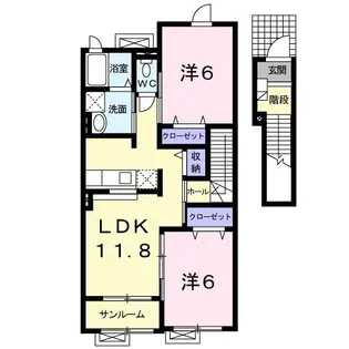 プロムナ-ドY【2階】の間取り