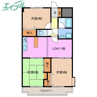 コンフォ*トゥールII【1階】の間取り