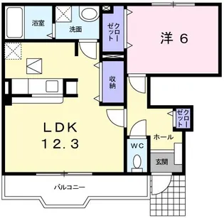 ベル・グラース【1階】の間取り