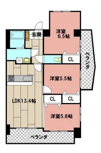 LE GRAND BLEU TROIS【9階】の間取り