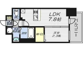 ファステート難波ミライズ【3階】の間取り