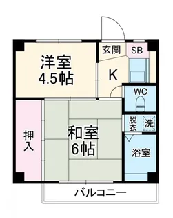 ビレッジハウス亀井野4号棟【2階】の間取り