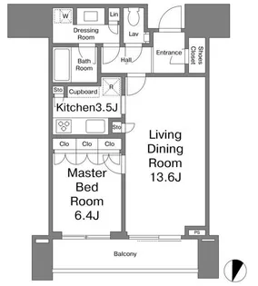 赤坂タワーレジデンス トップオブザヒル【17階】の間取り