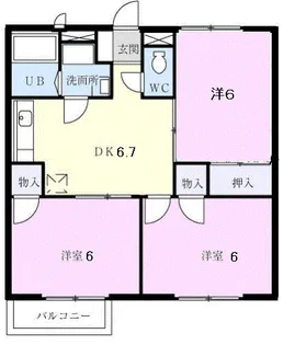 小川ハイツ【2階】の間取り