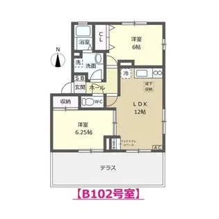 ガーデンコート B棟【1階】の間取り