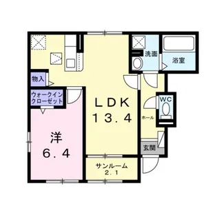 ドエル リバーパレス【1階】の間取り