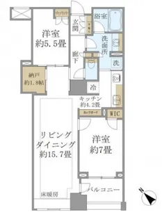 Brillia WELLITH月島【13階】の間取り