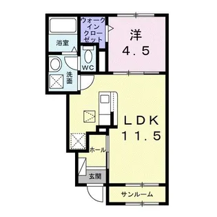 ア・ピアチェーレ F【1階】の間取り