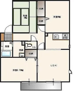 サンガーデン春日野B棟【2階】の間取り