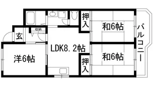 宝塚安倉6号棟【4階】の間取り