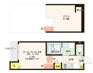 Villa Hermosa国見【1階】の間取り