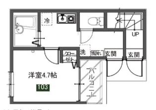メルディア東堀切【1階】の間取り